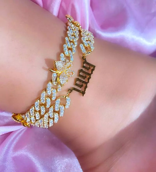 Diamond Plated Numeric Anklet