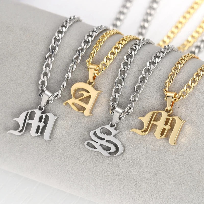 Vintage Initial Custom Necklace