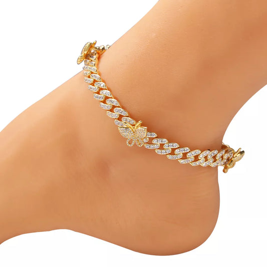 Adjustable Cuban Butterfly Anklet